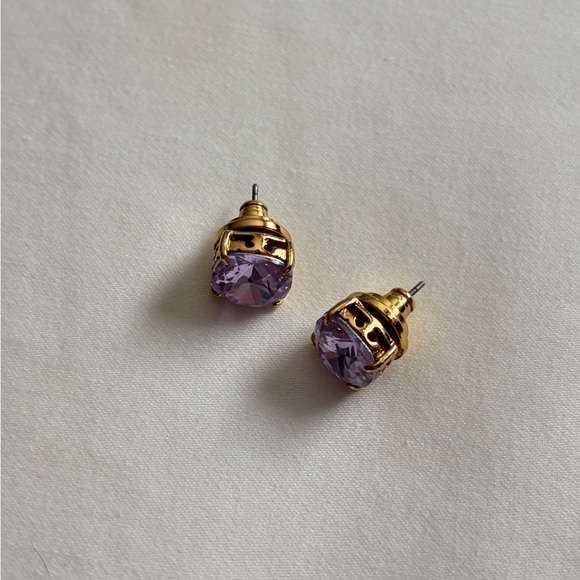 NWOT TORY BURCH gold & lavender studs earrings - Picture 3 of 4